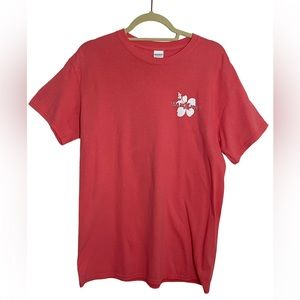 Trader Joe’s Salmon Pink Spring Gildan Cotton Employee Uniform Tee Shirt Soft